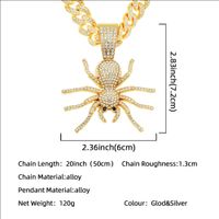 Street Exaggerated Personality Diamond Pendant Hip Hop Spider Necklace main image 3