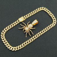 Street Exaggerated Personality Diamond Pendant Hip Hop Spider Necklace main image 4