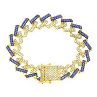 Fashion Geometric Full Colorful Diamond Diamond-shaped Alloy Bracelet main image 1