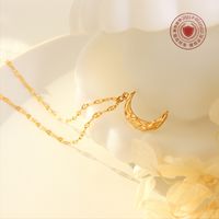 Frostiger Schmuck Einfache Nische Beat Moon Halskette Titan Stahl Schlüsselbein Kette main image 4
