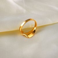 European And American 18k Gold-plated Stainless Steel Special-shaped Open Ring Geometric Ring main image 3