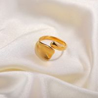 European And American 18k Gold-plated Stainless Steel Special-shaped Open Ring Geometric Ring main image 4