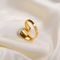 European And American 18k Gold-plated Stainless Steel Special-shaped Open Ring Geometric Ring main image 5
