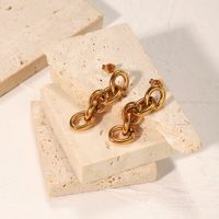 European And American Fashion 18k Gold-plated Stainless Steel Long Chain Earrings main image 3
