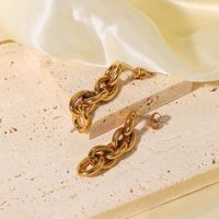 European And American Fashion 18k Gold-plated Stainless Steel Long Chain Earrings main image 4