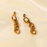 European And American Fashion 18k Gold-plated Stainless Steel Long Chain Earrings main image 5