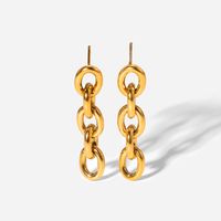 European And American Fashion 18k Gold-plated Stainless Steel Long Chain Earrings main image 6