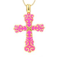 Dripping Oil Cross Female Simple Pendant Clavicle Chain Necklace Wholesale main image 2