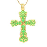 Dripping Oil Cross Female Simple Pendant Clavicle Chain Necklace Wholesale main image 6