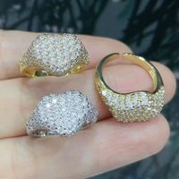 Micro-inlaid Zircon Ring Love Heart-shaped Full Diamond Couple Ring South Korea Simple Open Ring main image 3