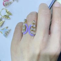 Butterfly-shaped Fashion Personality Index Finger Ring Enamel Angel Wing Open Ring main image 1