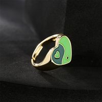 Personality Tai Chi Dripping Oil Love Ring Copper Plated Gold Jewelry main image 4