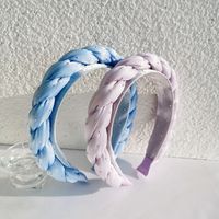 Autumn And Winter Solid Color Braid Bright Silk Fabric Hair Band main image 5