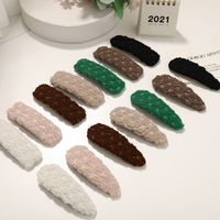 Woolen Hairpin Korean Solid Color Headdress Bangs Clip 2021 New Hair Accessory main image 4
