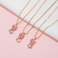 Cute Cat Female Niche Pink Clavicle Chain Pendant Necklace Wholesale main image 4
