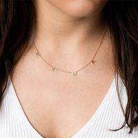 Gold-plated Thanksgiving Women's Clavicle Chain Letter Necklace main image 3