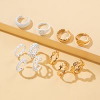 New Personality Stitching Star Smiley Face Hollow Ring Opening Adjustment 11-piece Rings main image 1
