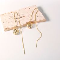 European And American Long Tassel Rose Flower Zircon Crystal Earrings main image 3
