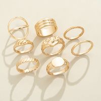 Persönlichkeit Einfache Mode Unregelmäßiger Ring Metall-joint-ring Acht Sätze main image 3