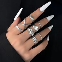 Persönlichkeit Einfache Mode Unregelmäßiger Ring Metall-joint-ring Acht Sätze main image 4