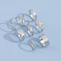 Personality Simple Fashion Irregular Ring Metal Joint Ring Eight Sets main image 5