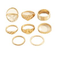 Personality Simple Fashion Irregular Ring Metal Joint Ring Eight Sets main image 6