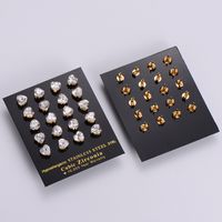 Lady Heart 304 Stainless Steel Zircon 18K Gold Plated Earrings main image 6