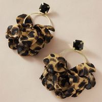 Personality Exaggerated Leopard Print Fabric Geometric Imitation Gemstone Inlaid Earrings main image 3
