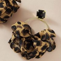 Personality Exaggerated Leopard Print Fabric Geometric Imitation Gemstone Inlaid Earrings main image 5