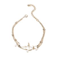 Simple Fashion Foot Ornament Irregular Ecg Double Layer Anklet Pearl Chain Multilayer Anklet main image 6