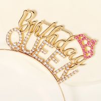 Classic Wedding Bridal Headdress Fashion Letter Crown Rhinestone Headband main image 4