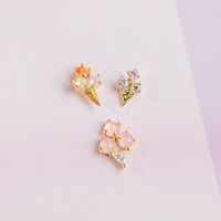 Fashion Ice Cream Candy Series Heart-shape Copper Earrings Wholesale main image 3