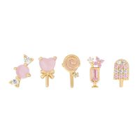 Fashion Ice Cream Candy Series Heart-shape Copper Earrings Wholesale main image 4