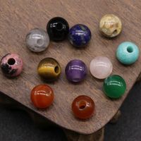 Natural Crystal Agate Jade Loose Beads 10mm Round Beads Large Holes Beads Jewelry Accessories main image 1