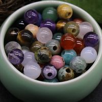 Natural Crystal Agate Jade Loose Beads 10mm Round Beads Large Holes Beads Jewelry Accessories main image 3