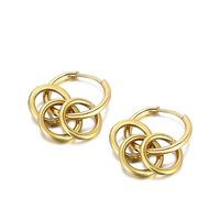 Fashion Geometric Plating Titanium Steel 18K Gold Plated Earrings sku image 1