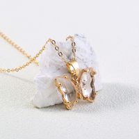 Simple Single Layer Transparent White Zircon Butterfly Necklace main image 6