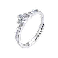 Simple Wind Diamond Crown Silver Ring Korean Version Of S925 Sterling Silver Temperament Ring sku image 1