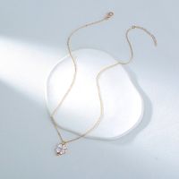 Classic Golden Love Four-leaf Clover White Zircon Pendant Necklace main image 7