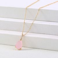 Fashion Color Jelly Natural Powder Water Drop Zircon Clavicle Necklace main image 6