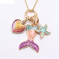 New Mermaid Pendant Alloy Pendant Box Chain Children Necklace sku image 1