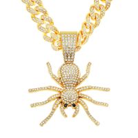 Street Exaggerated Personality Diamond Pendant Hip Hop Spider Necklace sku image 3