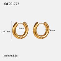 Simple 18k Gold-plated Stainless Steel Jewelry Gold And Silver Hoop Earrings Jewelry sku image 1