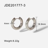 Simple 18k Gold-plated Stainless Steel Jewelry Gold And Silver Hoop Earrings Jewelry sku image 2
