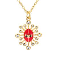 Exaggerated Devil's Eye Pendant Necklace Geometric Zircon Clavicle Chain sku image 1