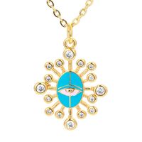 Exaggerated Devil's Eye Pendant Necklace Geometric Zircon Clavicle Chain sku image 2