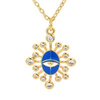 Exaggerated Devil's Eye Pendant Necklace Geometric Zircon Clavicle Chain sku image 3