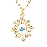 Exaggerated Devil's Eye Pendant Necklace Geometric Zircon Clavicle Chain sku image 5