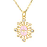 Exaggerated Devil's Eye Pendant Necklace Geometric Zircon Clavicle Chain sku image 6