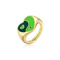 Personality Tai Chi Dripping Oil Love Ring Copper Plated Gold Jewelry sku image 3